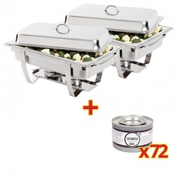 CHAFING DISH + 72 CAPSULES DE GEL