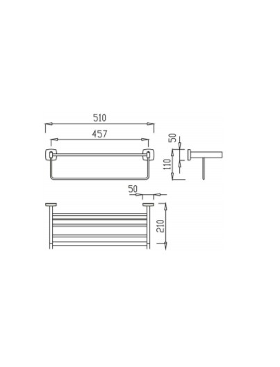 PORTE SERVIETTES INOX 50CM