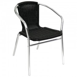 FAUTEUILS EN IMITATION ROTIN EMPILABLES lot de 4