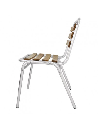 CHAISE BISTRO FRÊNE ET ALUMINIUM lot de 4