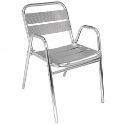 FAUTEUILS EN ALUMINIUM EMPILABLES LOT DE 4