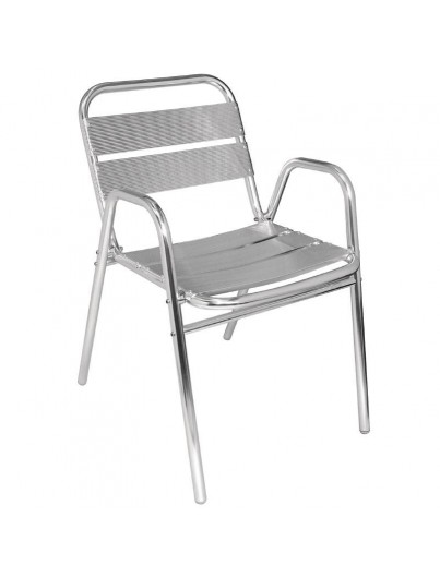 FAUTEUILS EN ALUMINIUM EMPILABLES LOT DE 4