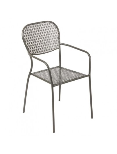 FAUTEUILS BISTRO EN ACIER AJOURE lot de 4