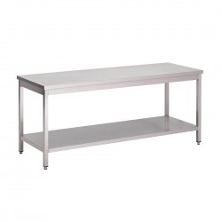 TABLES INOX AVEC ÉTAGÈRE BASSE GASTRO M largeur 70cm