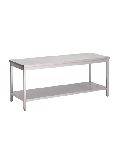 TABLES INOX AVEC ÉTAGÈRE BASSE GASTRO M largeur 70cm