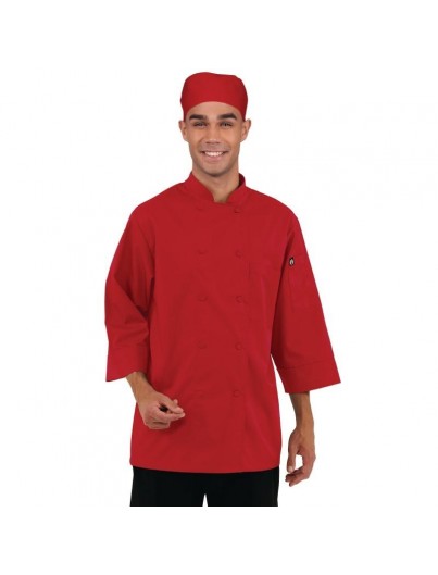 VESTE CHEF UNISEXE " CHEF WORKS ROUGE