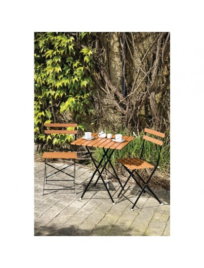 CHAISES BISTRO  IMITATION BOIS lot de 2