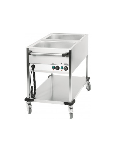 CHARIOT BAIN-MARIE A EAU 2 X GN 1/1 VERTICAL OU HORIZONTAL