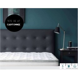 TÊTE DE LIT CAPITONNÉE DÉCO ANTHRACITE