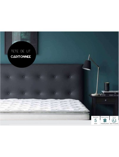 TÊTE DE LIT CAPITONNÉE DÉCO ANTHRACITE