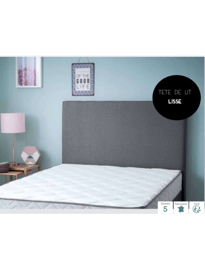 TÊTE DE LIT LISSE DÉCO ANTHRACITE