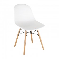 CHAISE MOULÉE PP AVEC STRUCTURE MÉTALLIQUE BLANCHE lot de 2