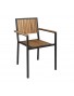 FAUTEUIL EN ACIER ET ACACIA lot de 4