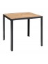 TABLE CARRÉE ACIER ET ACACIA 80/80