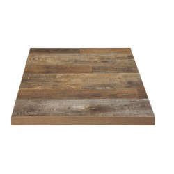 PLATEAU DE TABLE CARRE EFFET BOIS VIEILLI 70/70