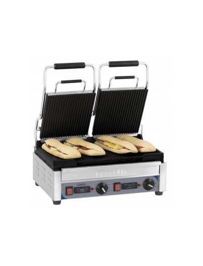 GRILL PANINI DOUBLE PREMIUM MIXTE AVEC MINUTEUR