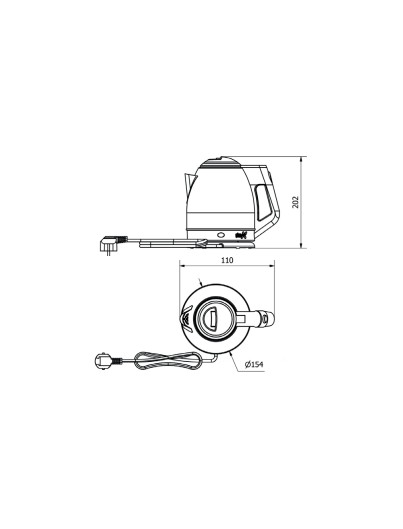 Bouilloire électrique en inox brossé Naos 1.2 L - Lagrange